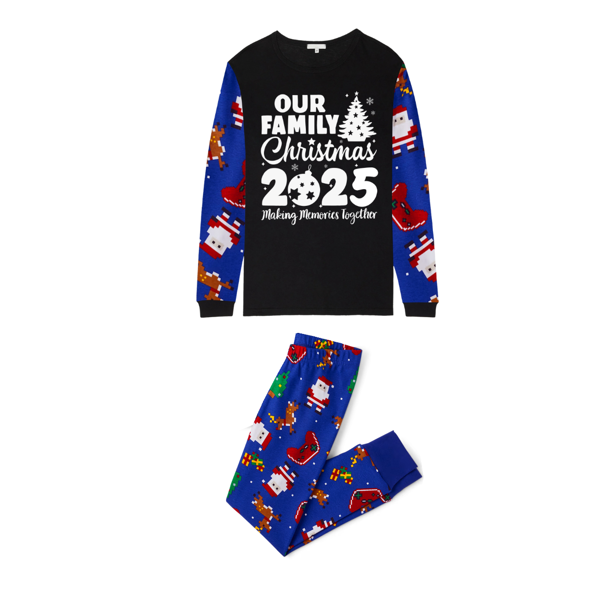 2025 Our Family Christmas Matching Pajamas -Santa Blue