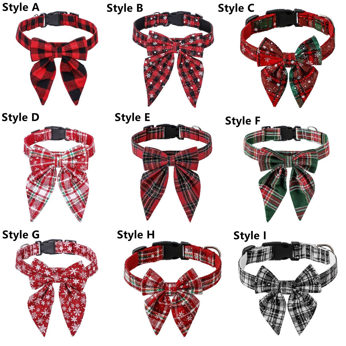 Adjustable Cotton Red Bowtie Dog Christmas Collars
