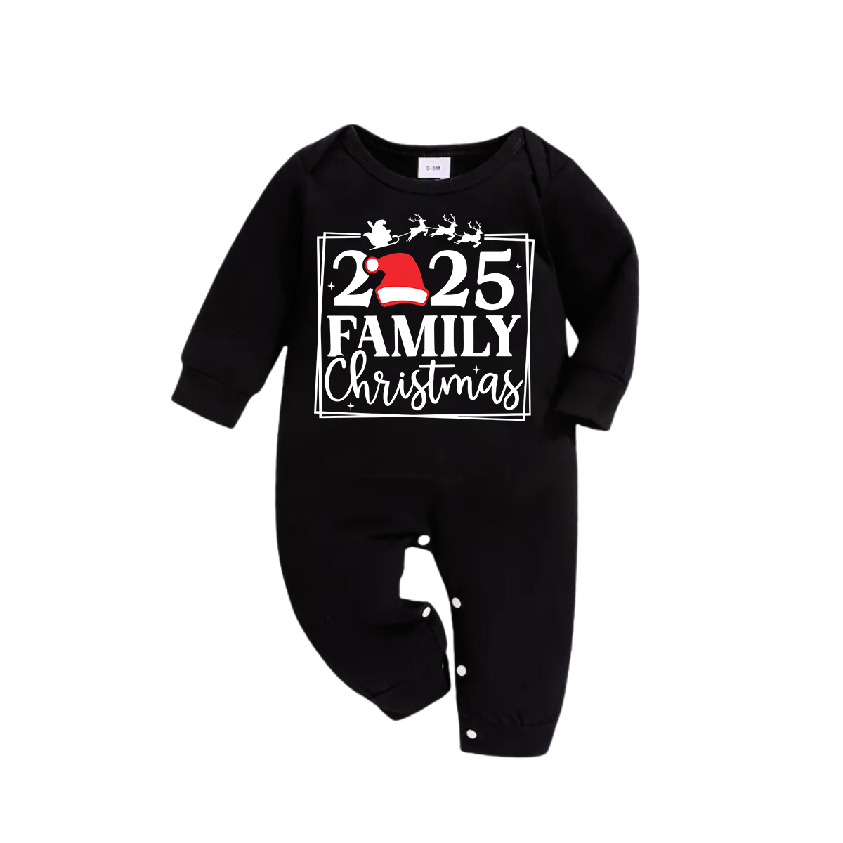"Family Christmas 2025" Text Printed Black and Green Plaid Family Christmas Matching Pajamas