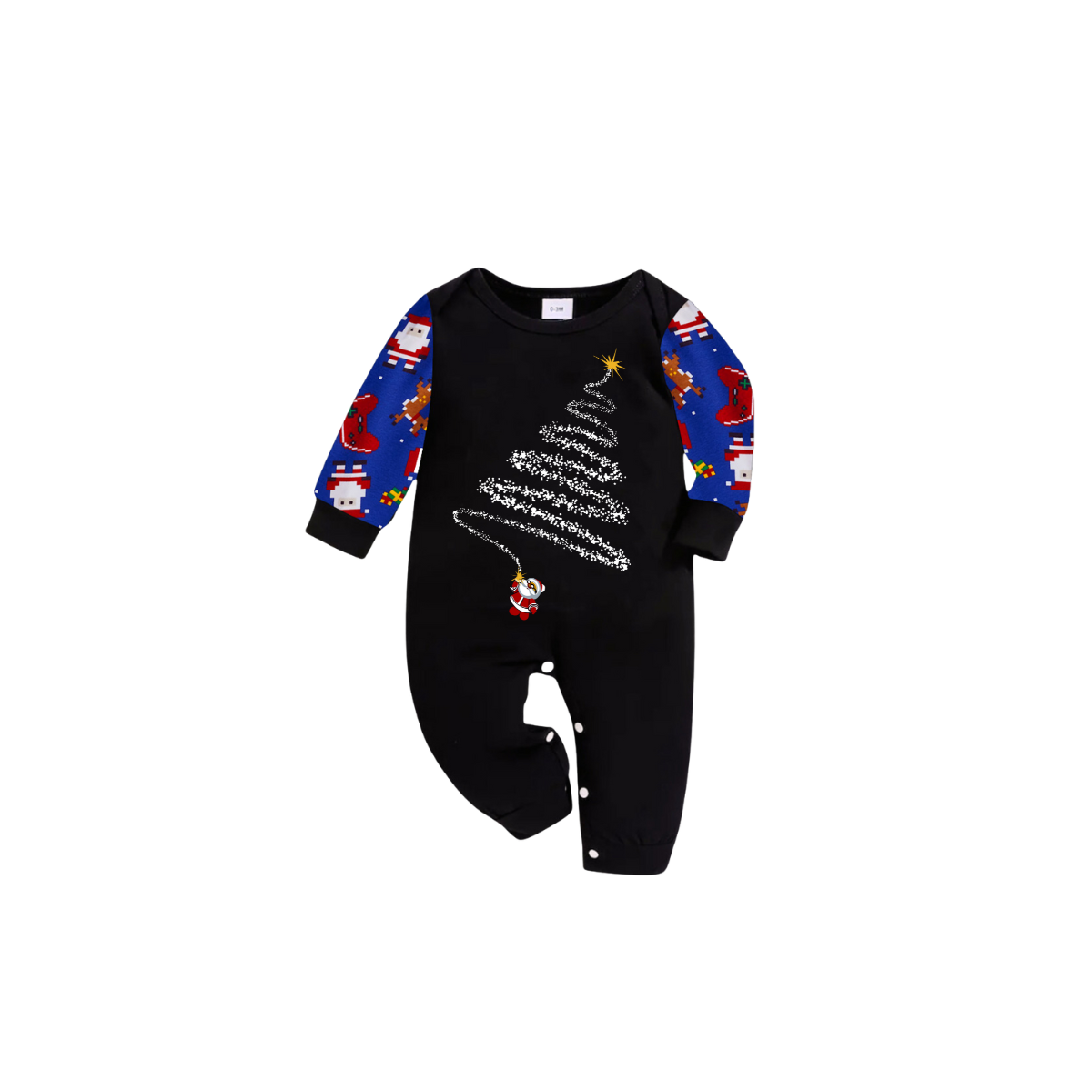 Santa¡¯s Christmas Tree Pajama Set with Festive Prints
