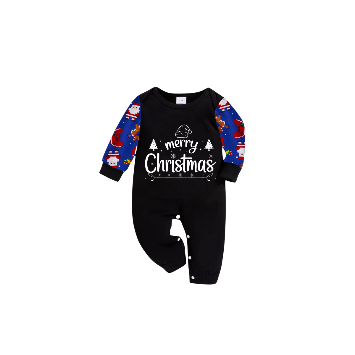 Chalkboard Merry Christmas Pajamas - Santa Blue Print
