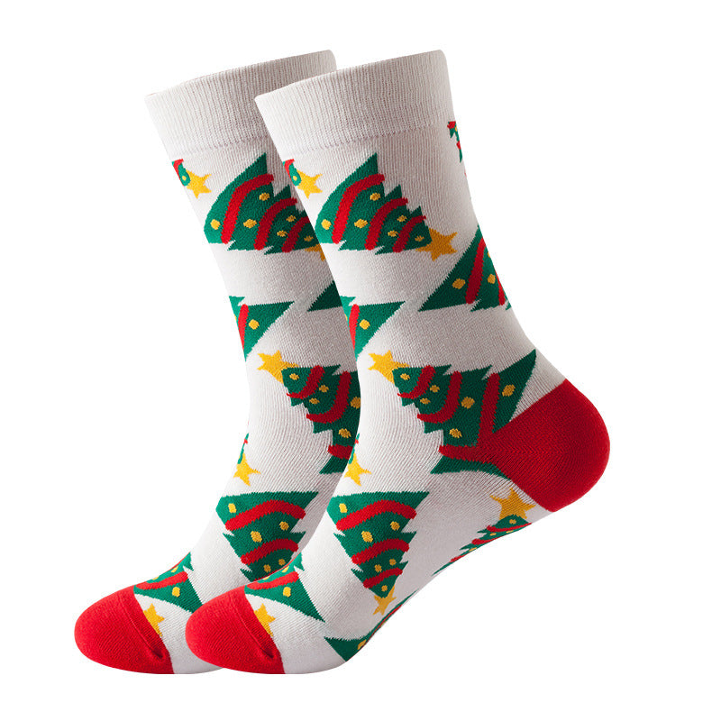 Christmas Stockings Christmas Tree Snowflake Cartoon Socks 5 Pairs