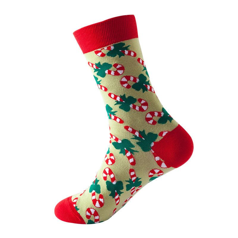 Christmas Stockings Christmas Tree Snowflake Cartoon Socks 5 Pairs