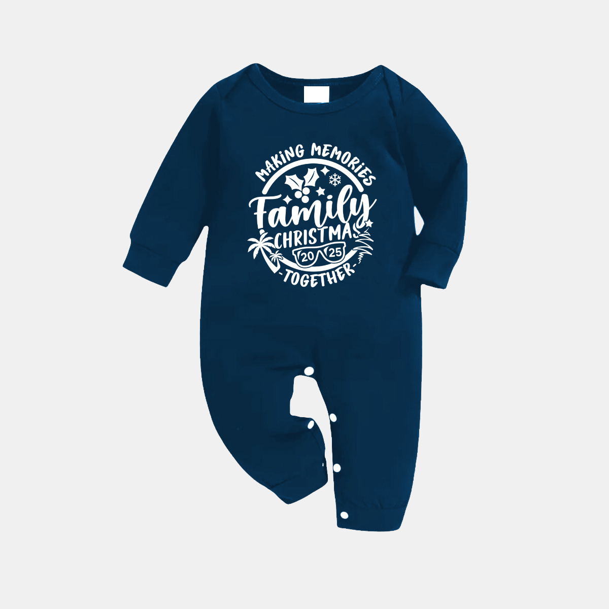Christmas Make Memories Together 2025 Print Blue Long Sleeve Top With Blue&Green Plaid Family Matching Pajamas