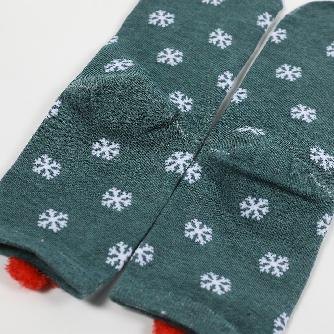Christmas New Year Casual Santa Polar Bear Penguin Gingerbread Man Snowman Snowflake Cotton Socks 5Pairs