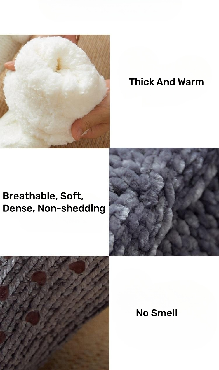 Winter Warm Non-Slip Solid Color Family Floor Socks