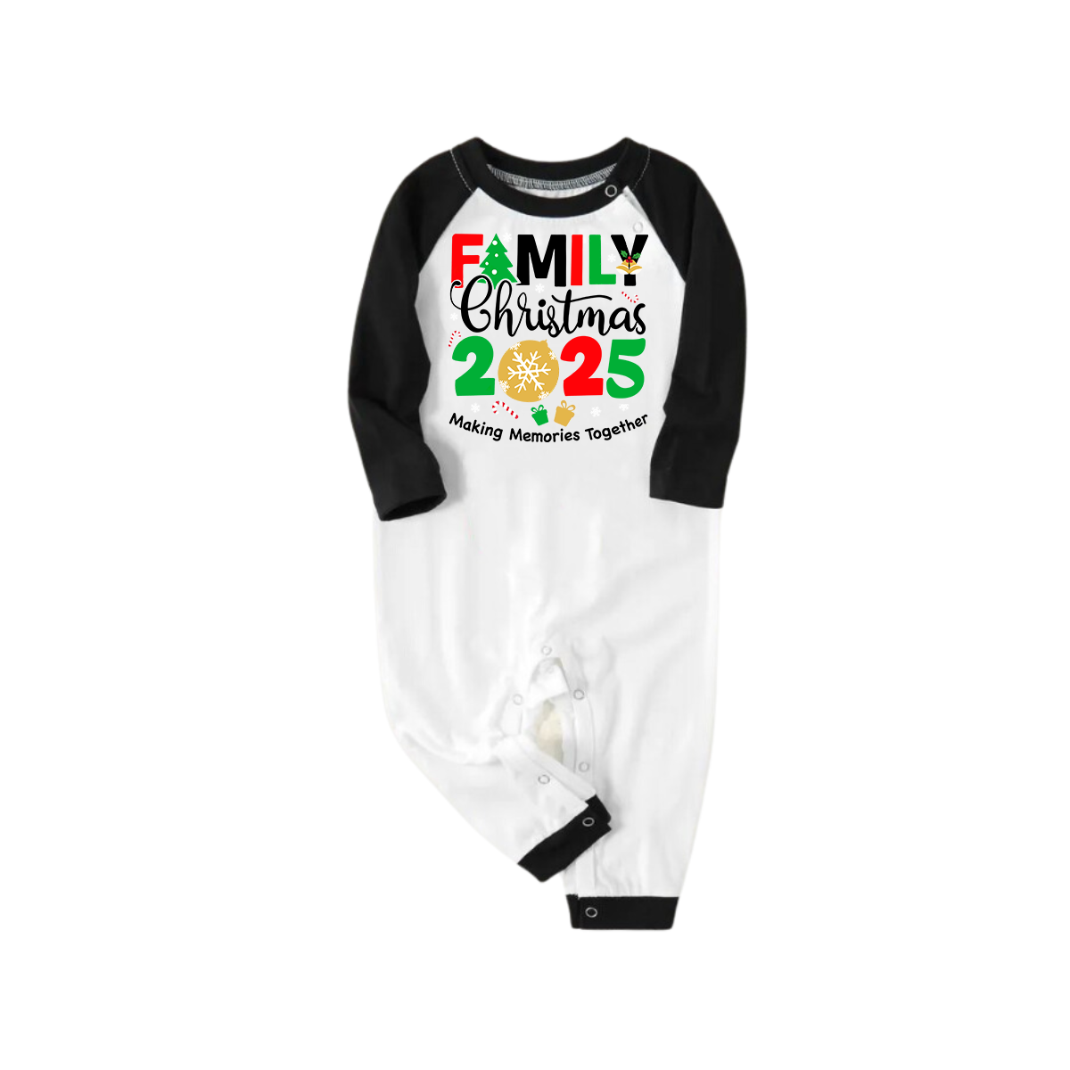 "Family Christmas 2025 Making Memories Together" Printed Green and Black Plaid Christmas Family Pajamas