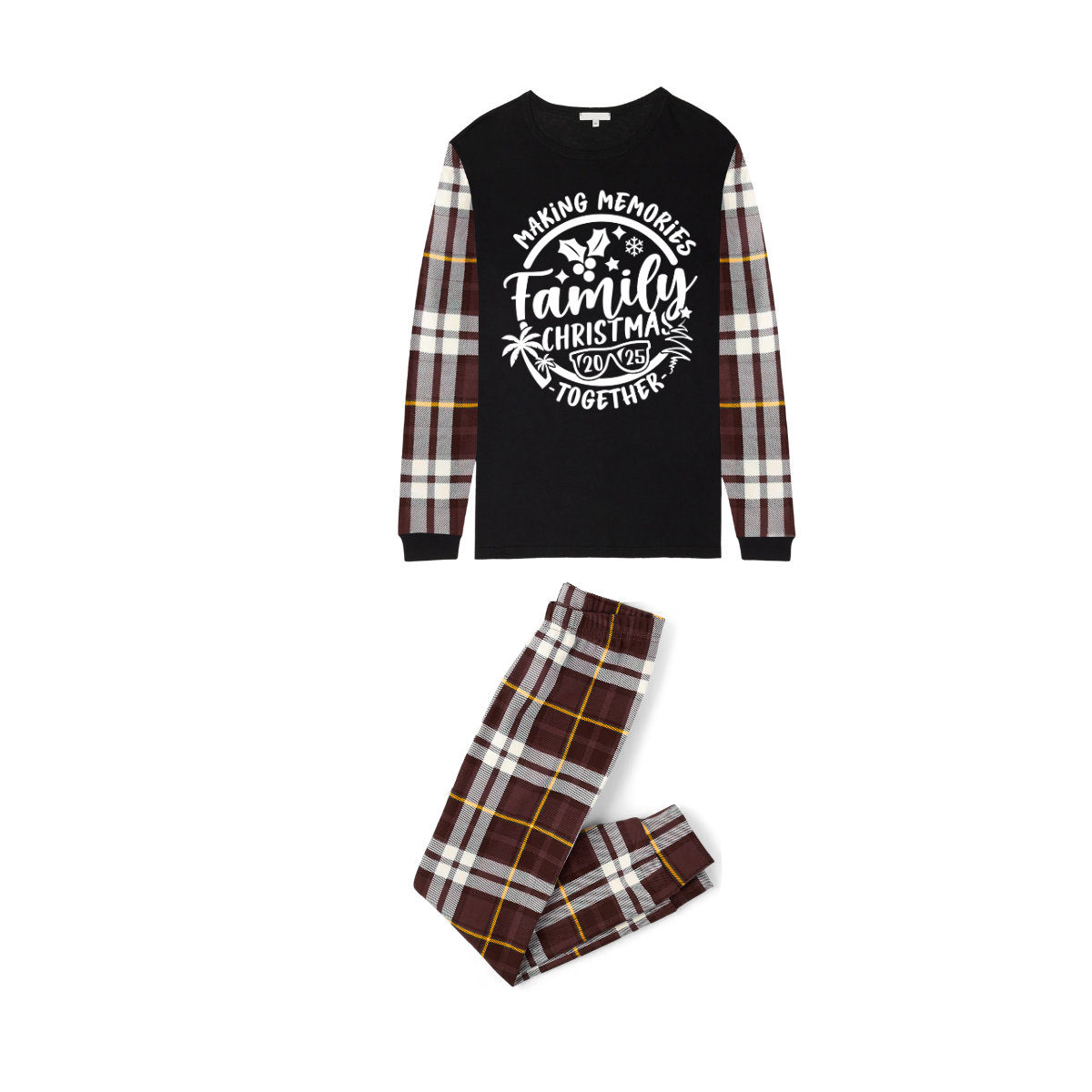 Making Memories Family Christmas Pajamas - Black & Brown Plaid