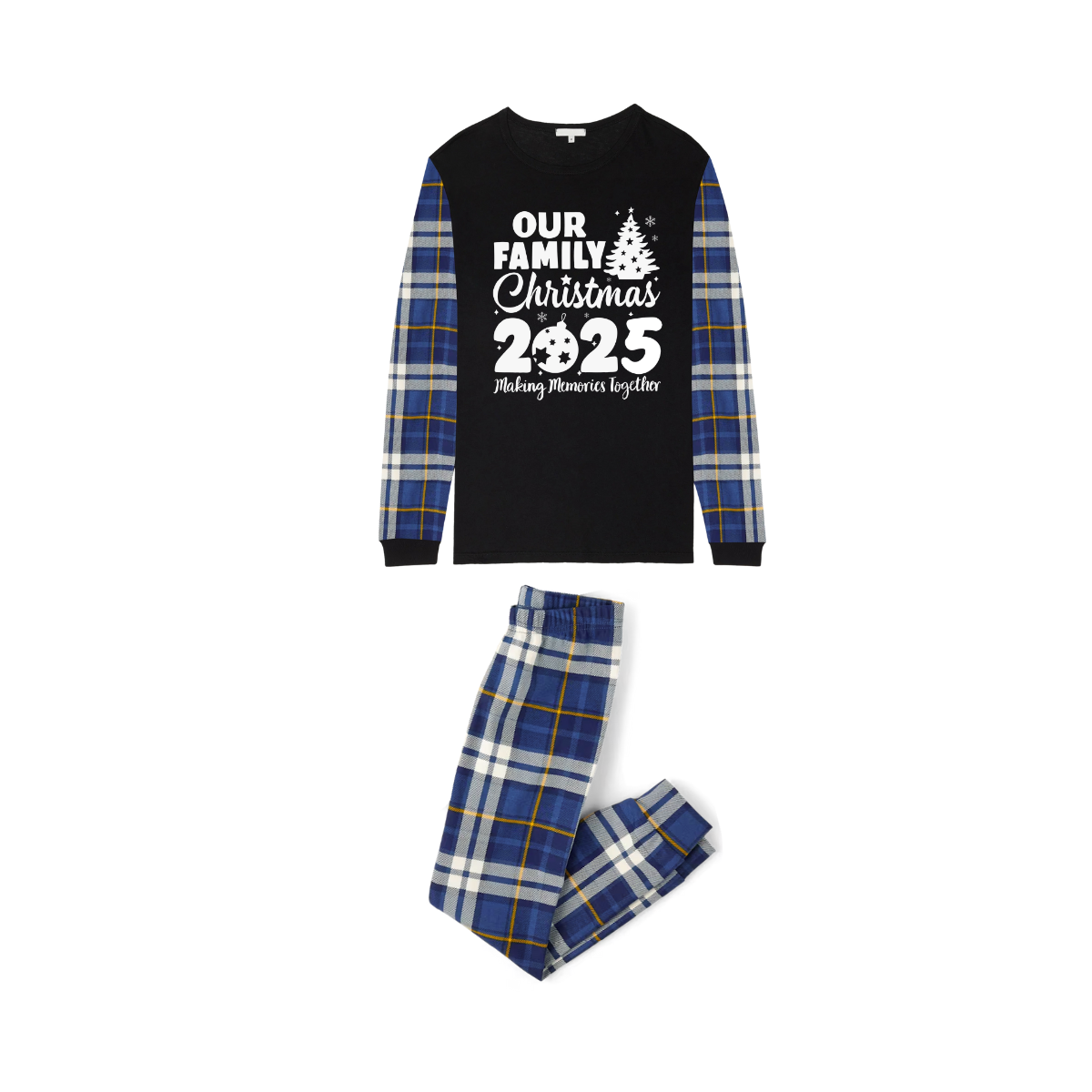 2025 Our Family Christmas Matching Pajamas -Blue Plaid