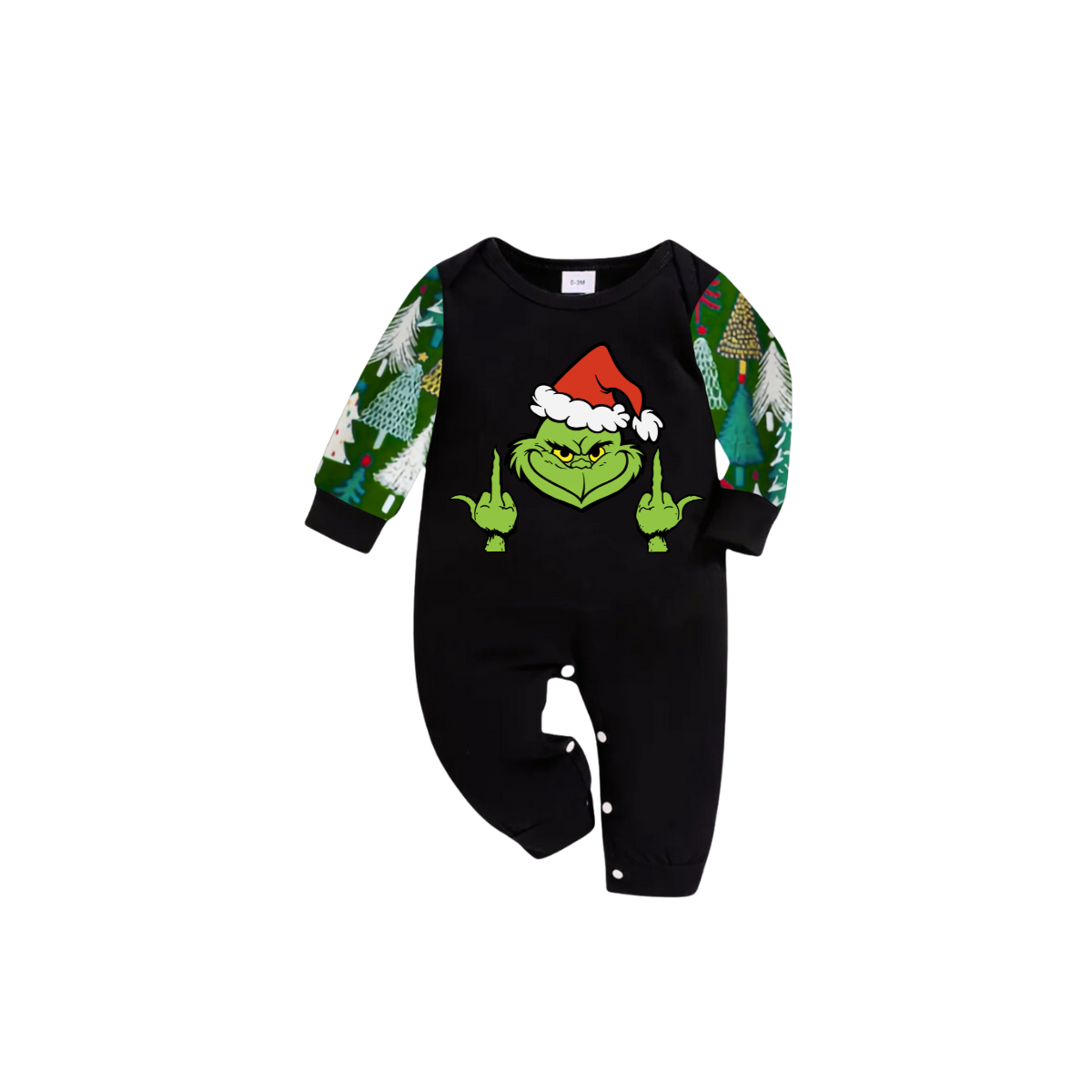 Grinchy Pines Family Christmas Pajamas - Tree Print