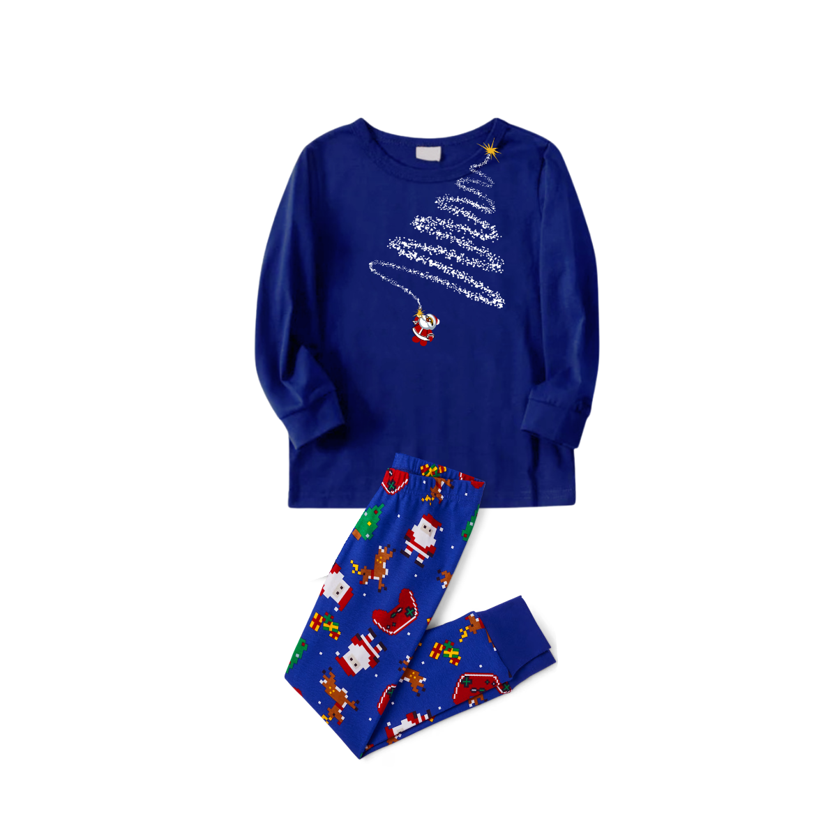 Santa¡¯s Christmas Tree Pajama Set with Festive Holiday Print