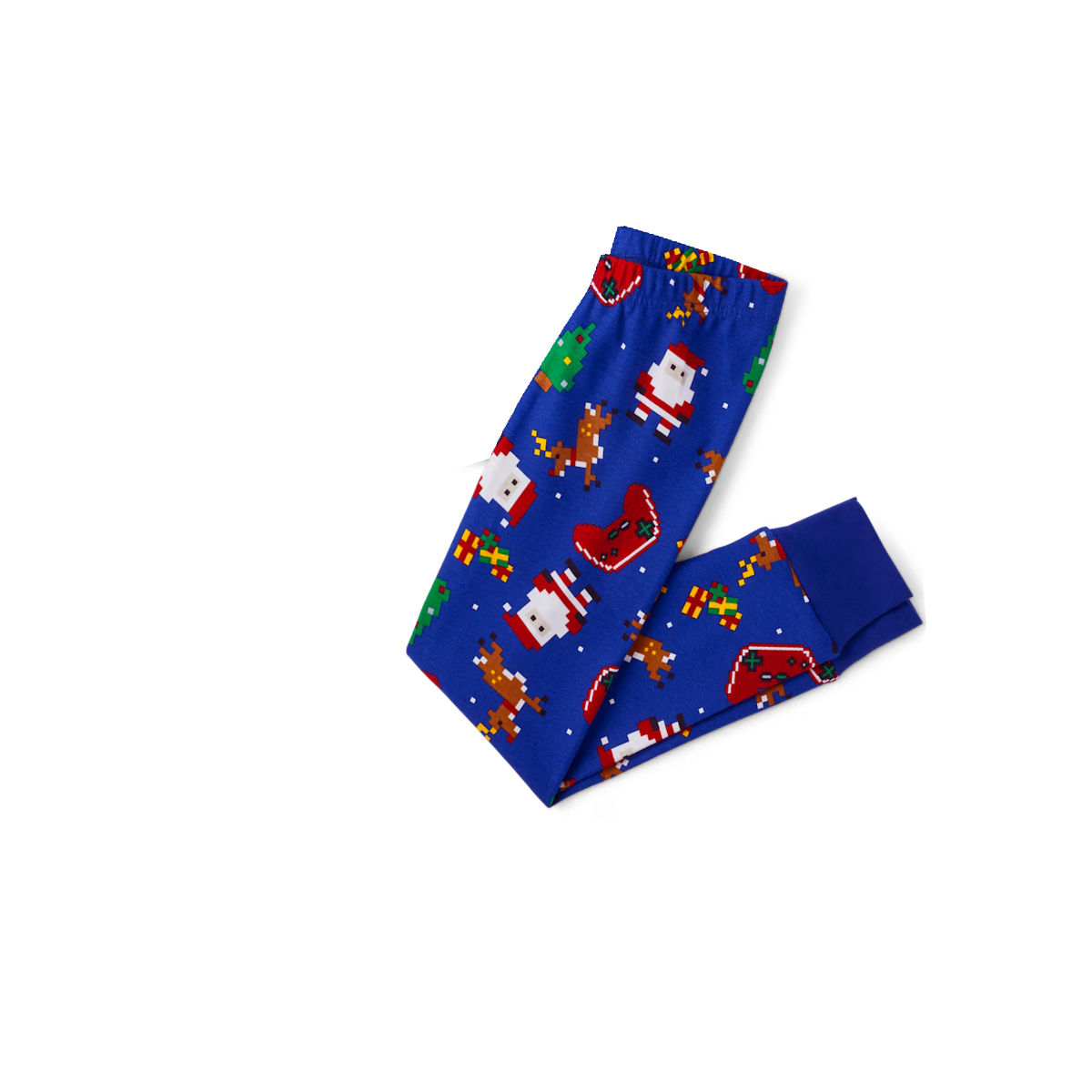 Matching Family Christmas Pajamas Jesus Is the Reason, Blue with Santa Pattern