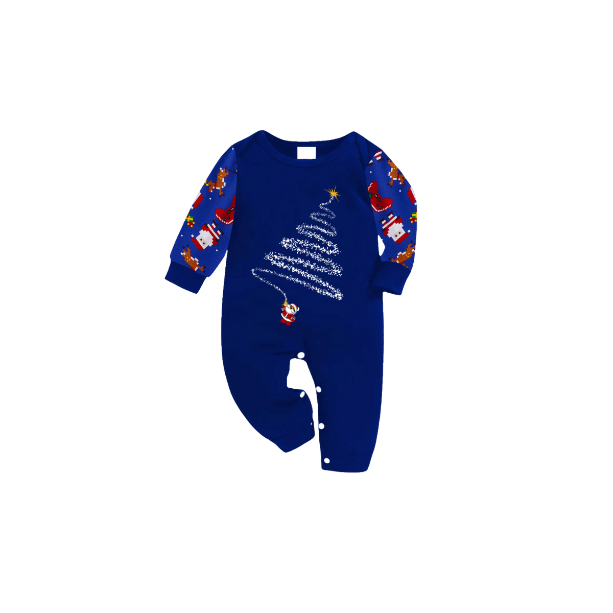 Santa¡¯s Christmas Tree Pajama Set with Festive Holiday Print
