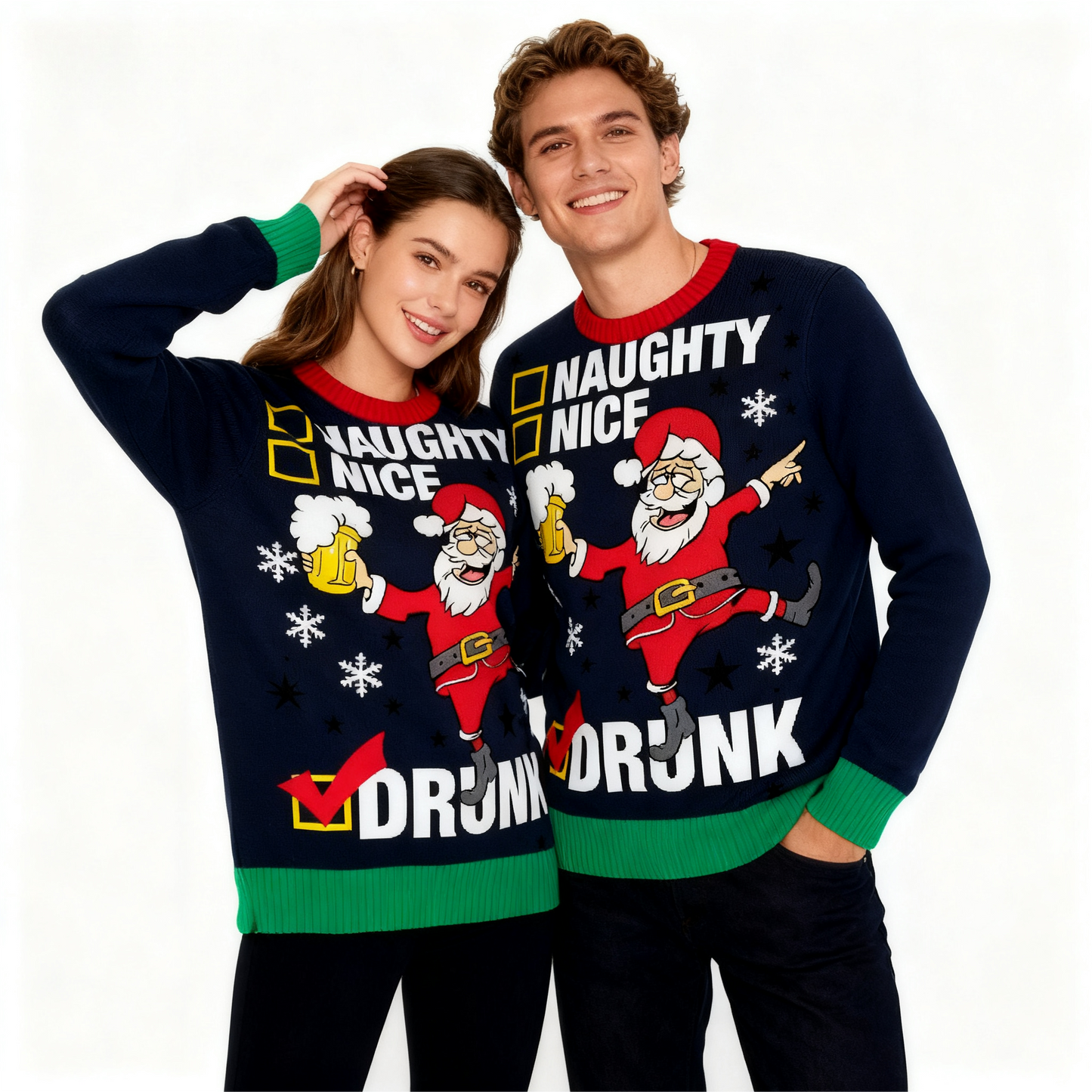 Festive & Fearless: Wacky Santa Print Christmas Jumper