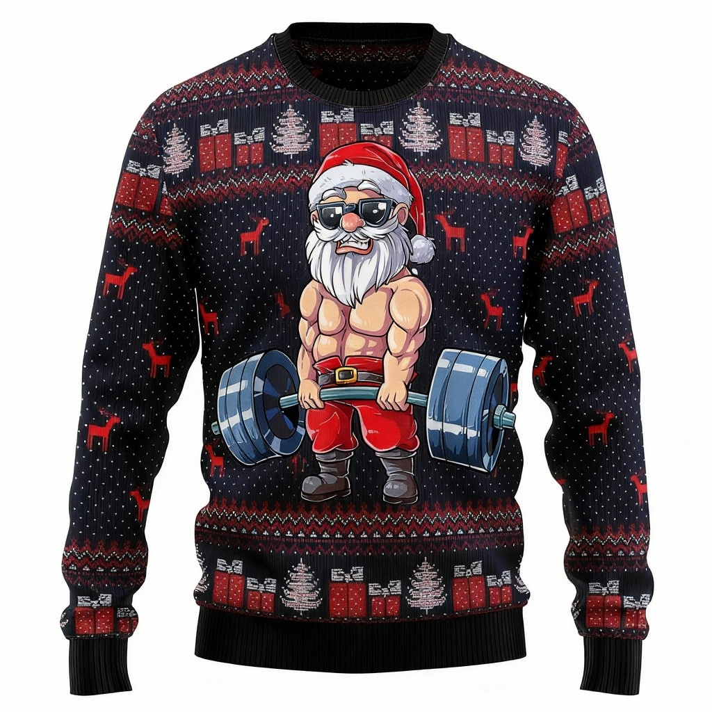 Santa Claus Print - Holiday Iconography Ugly Sweater