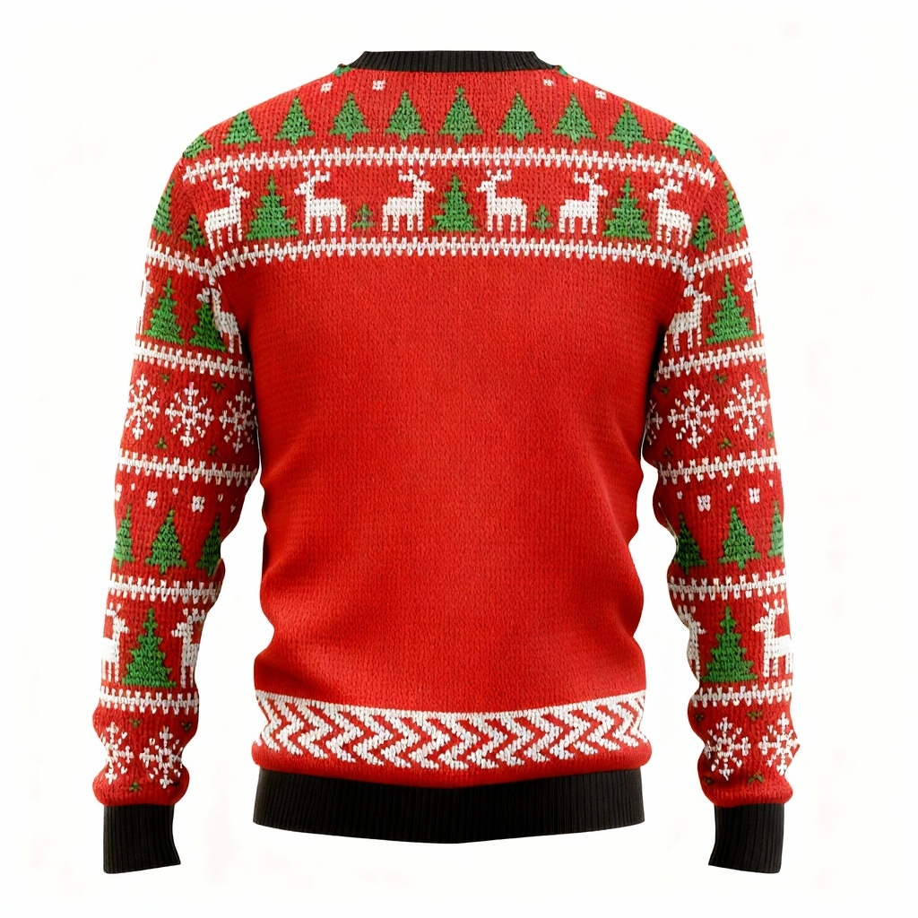 Zany Xmas Pattern Print Sweater - Ugly & Cozy Unisex Pullover
