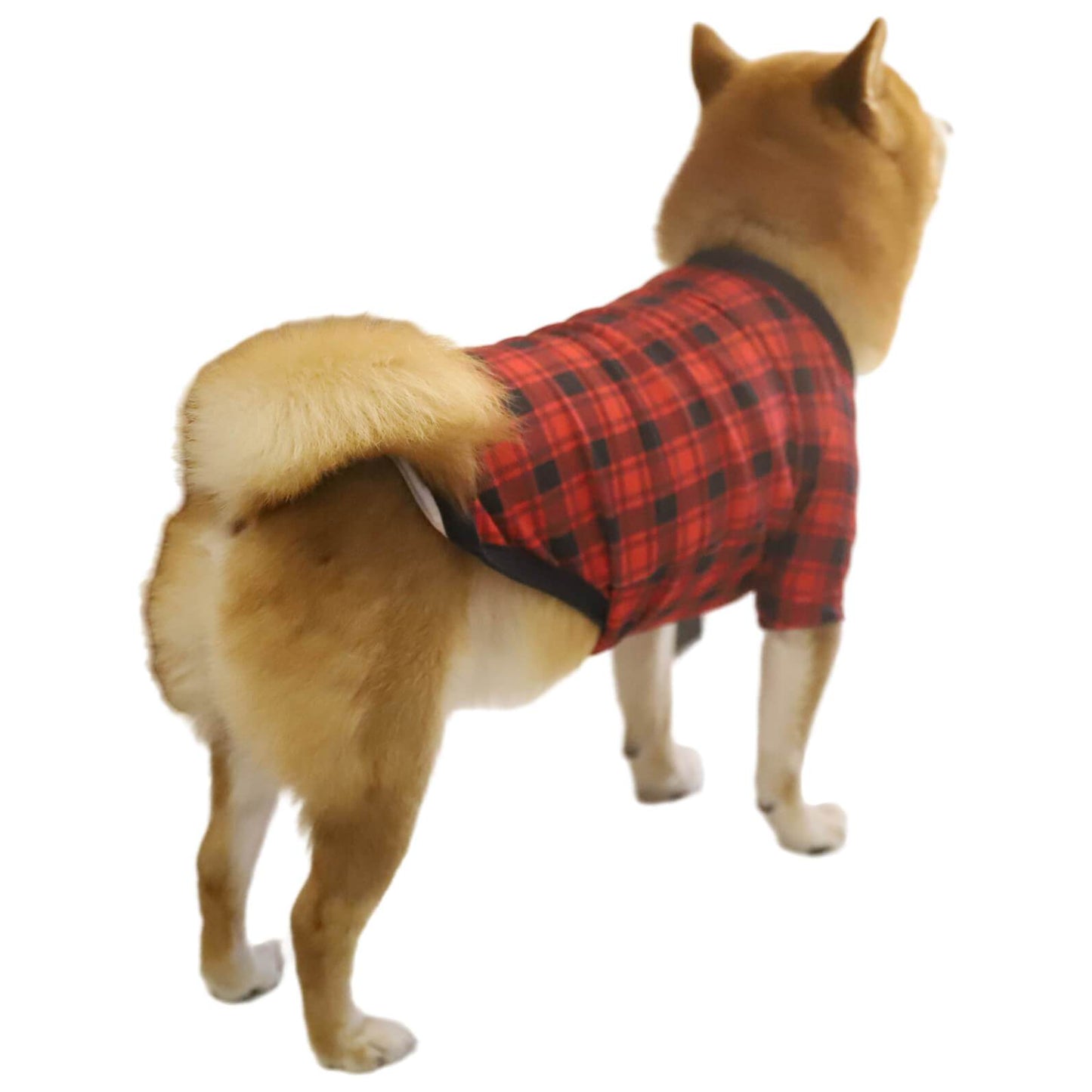 Merry Christmas Red&Black Plaid Dog Clothes Winter Pet Christmas Outfits