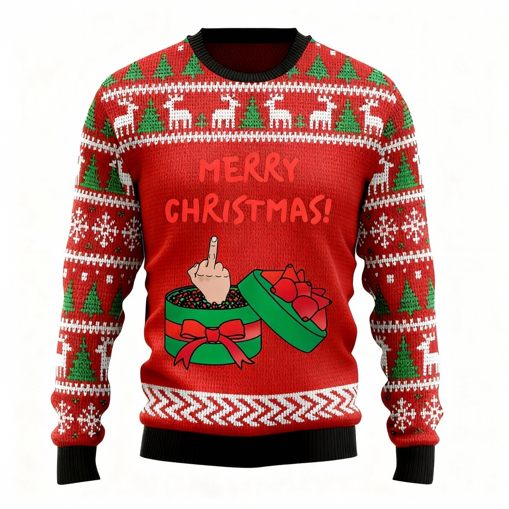 Xmas Gift Pattern Design Sweater - Ugly & Cozy Unisex Pullover