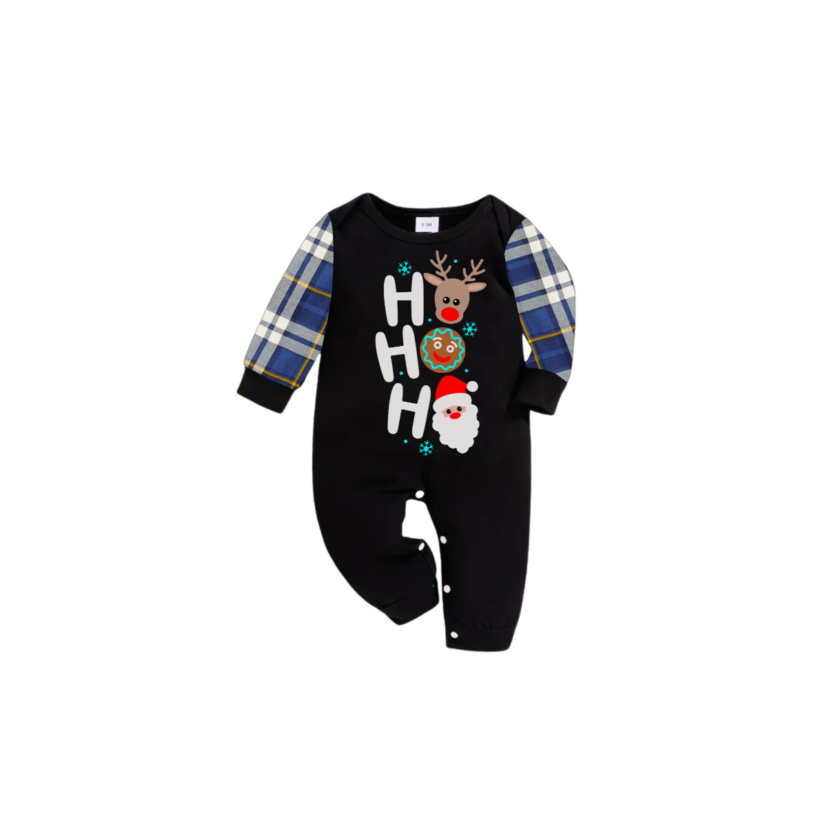 HO HO HO Christmas Pajama Set with Santa, Reindeer, and Gingerbrea