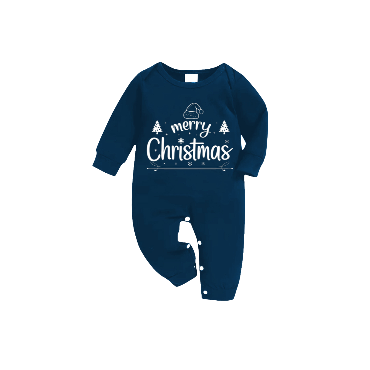 "Merry Christmas" White Letter 2025 Blue Long Sleeve Top With Blue Plaid Family Matching Pajamas