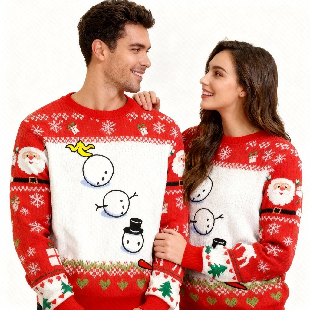 Funny Snowman Pattern Ugly Sweater - Unisex Christmas Party Essential