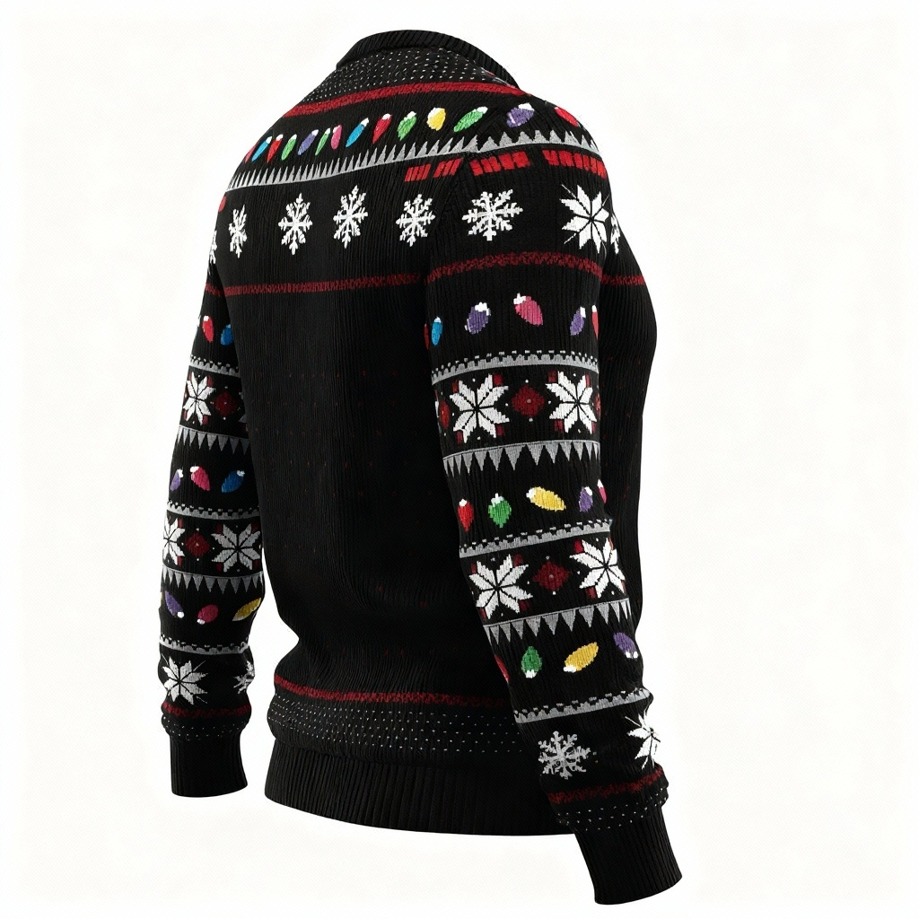 Xmas Animal & Snowman Print - Ugly Christmas Icon Mash-Up Ugly Sweater