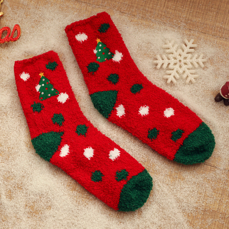 Coral Fleece Winter Home Socks Christmas Floor Socks