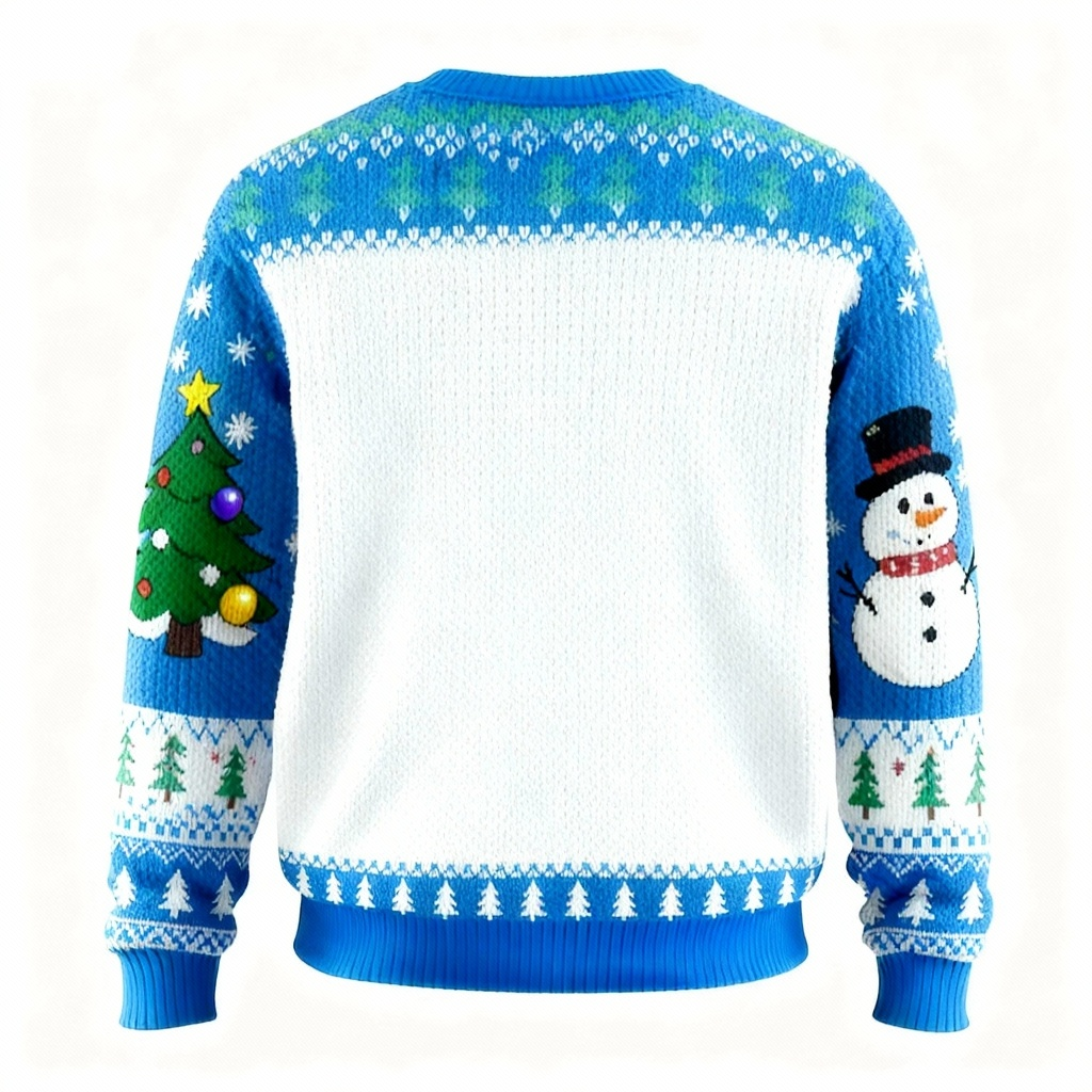 Zany Snowman Pattern Print Sweater - Ugly & Cozy Unisex Pullover