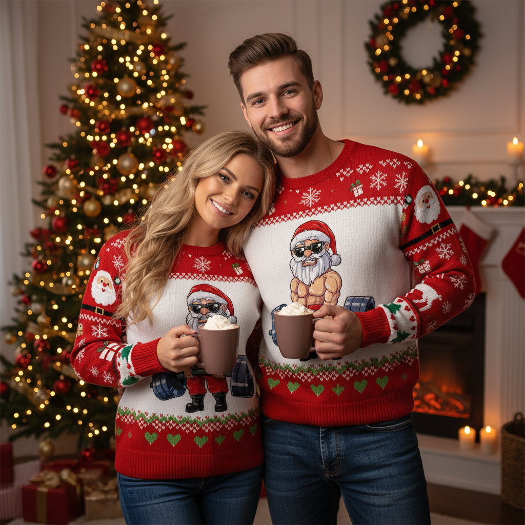 Hercules Santa Pattern Ugly Sweater - Unisex Christmas Party Essential