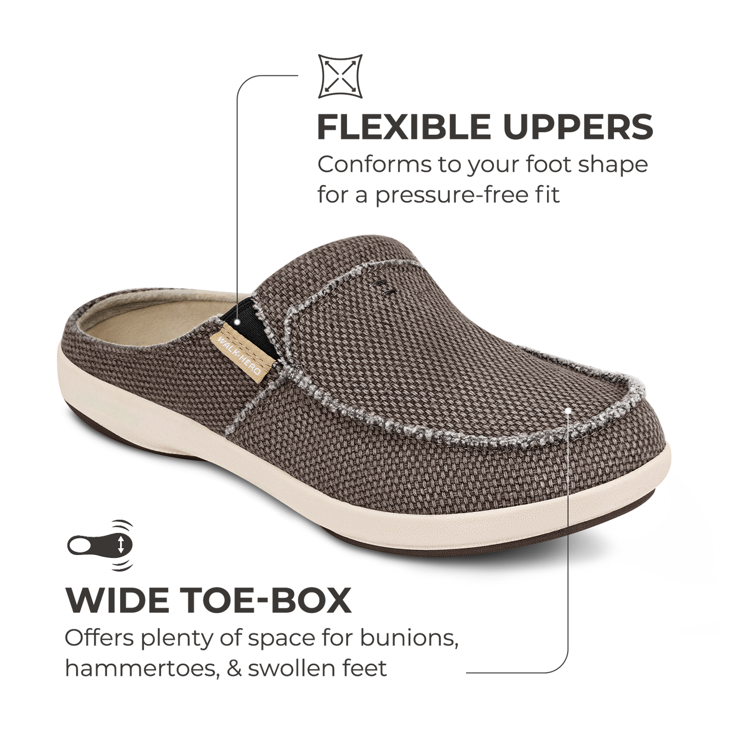 Men's Canvas Arch Support Slippers