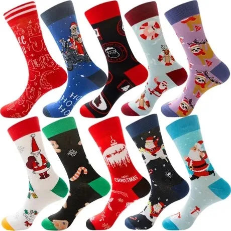 3 Pairs Lot Pack Men Women Couples Lover Socks New Arrival Rhombus Animal Christmas Cartoon Fruit Food Dot Cotton Happy Socks