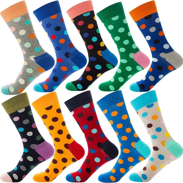 3 Pairs Lot Pack Men Women Couples Lover Socks New Arrival Rhombus Animal Christmas Cartoon Fruit Food Dot Cotton Happy Socks