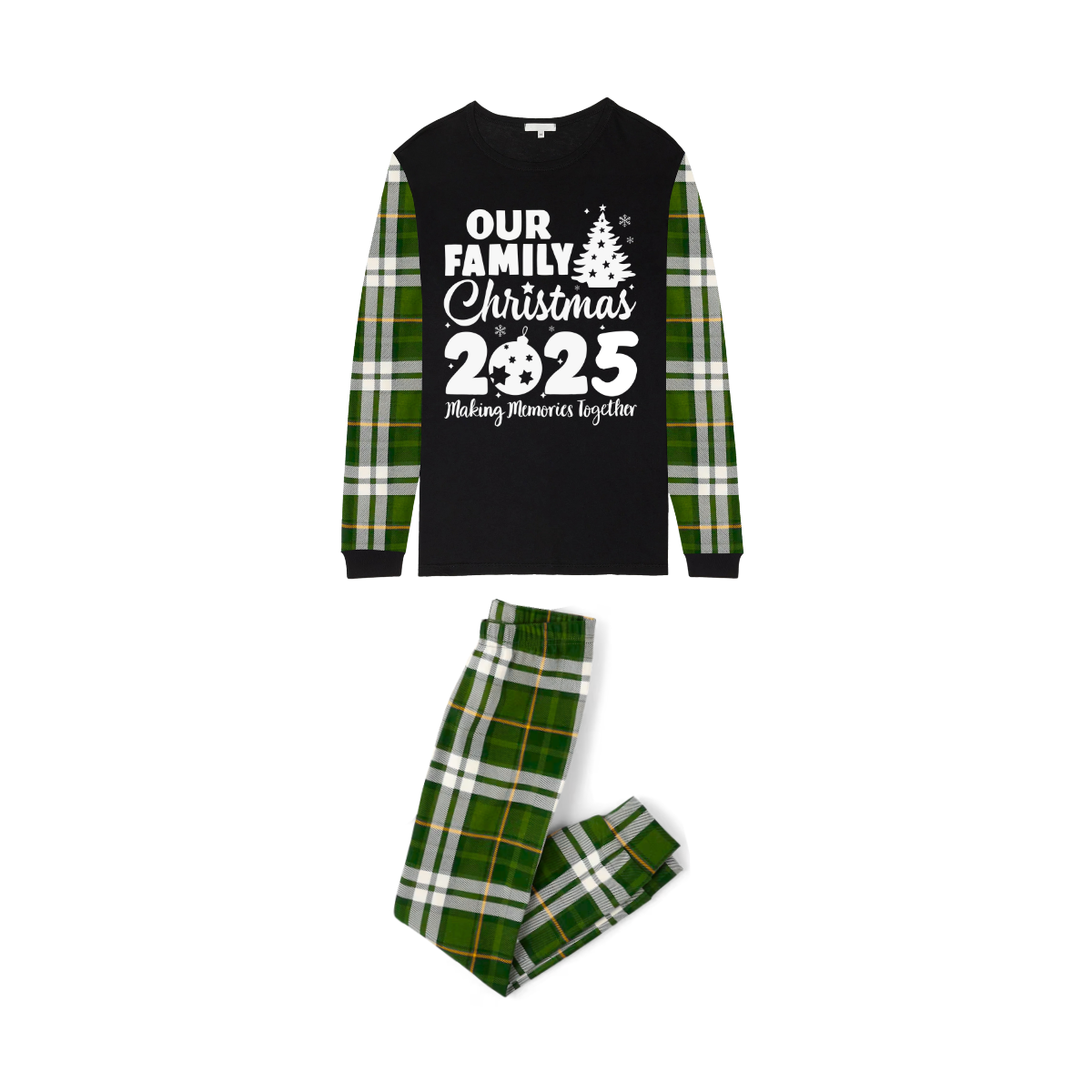 2025 Our Family Christmas Matching Pajamas -Green Plaid