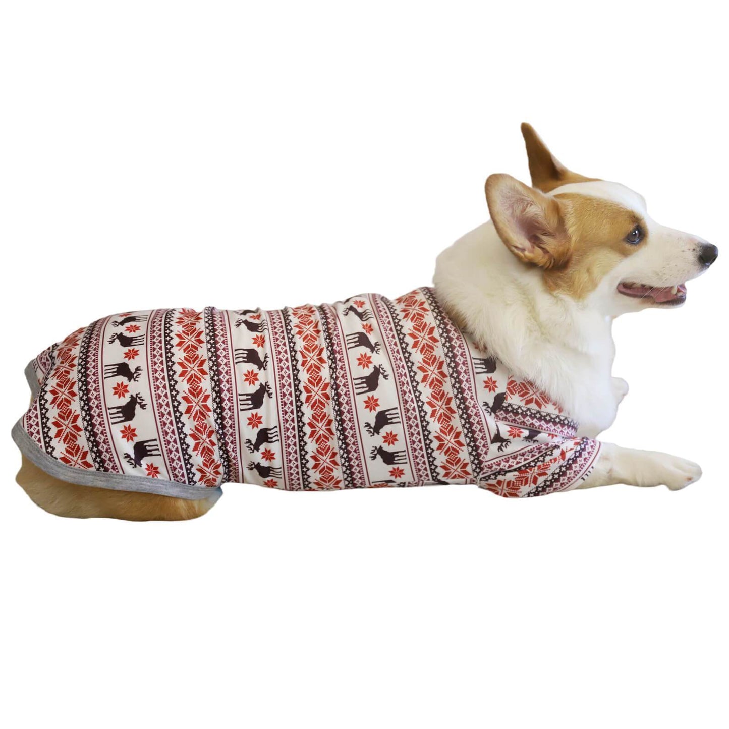 Merry Christmas Elk and Snowflake Print Pet Dog Clothes Pet Outfits