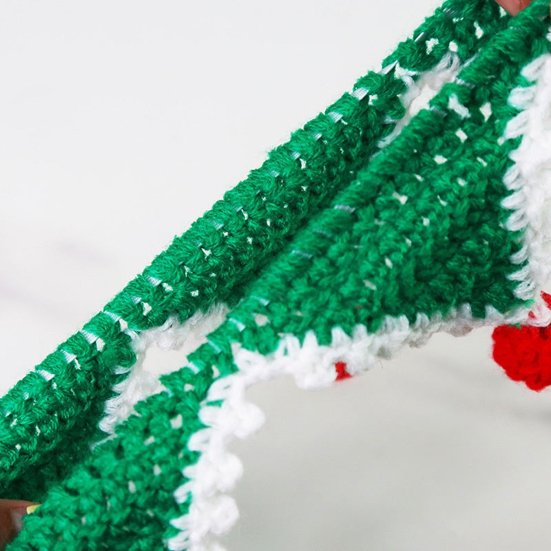 1PC Pet Cat Knitted Five-pointed Star Scarf Collar Pets Christmas Costume