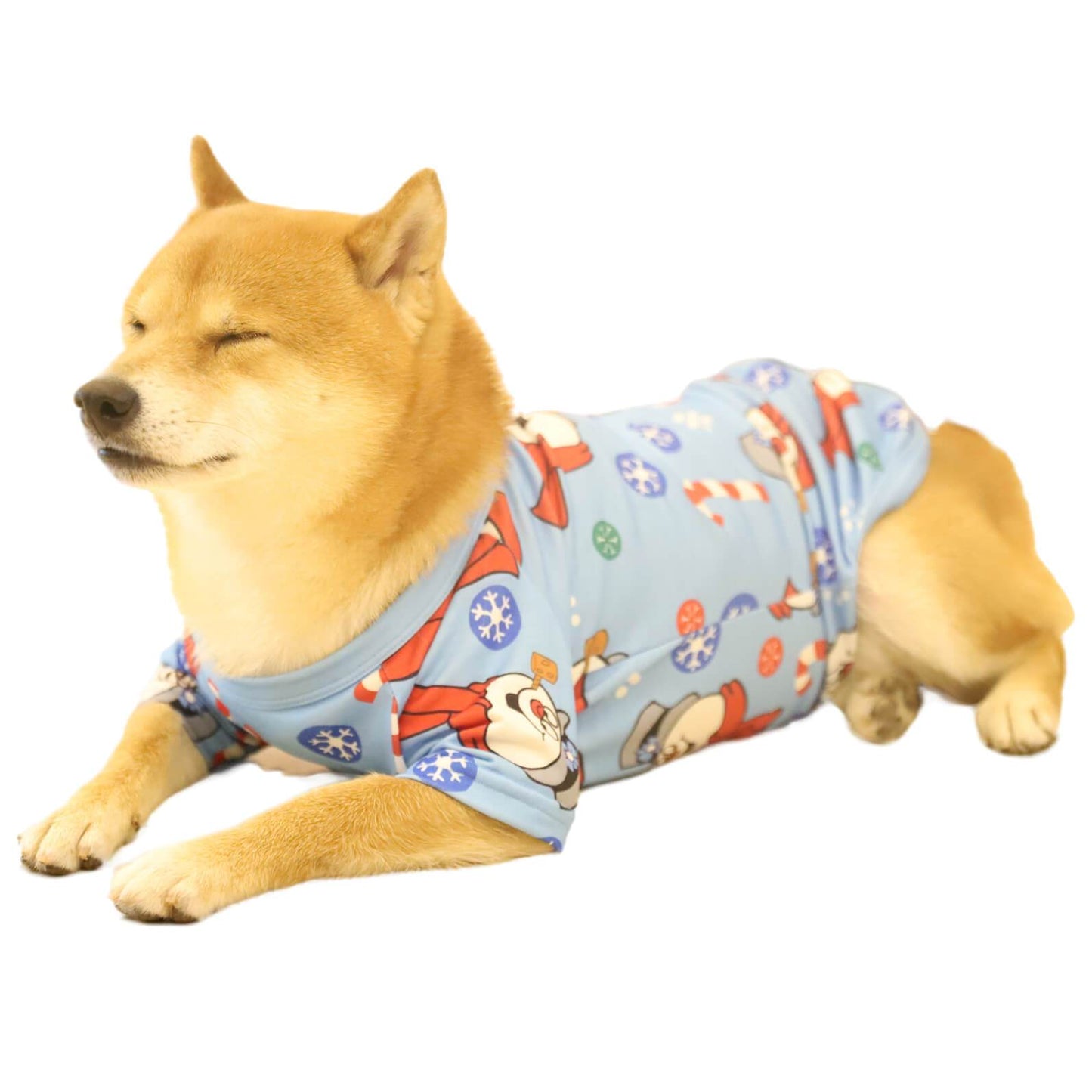 Christmas Snowman Snow and Candy Bar Print Pet Winter Outfits Dog Clothes