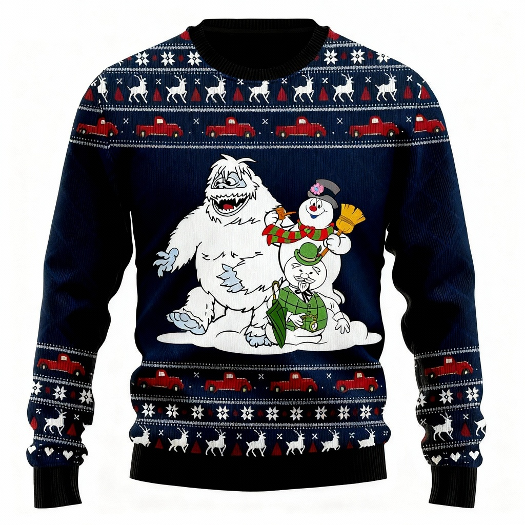 Loud, Proud & Unmissable: Snowman Print Ugly Christmas Sweater