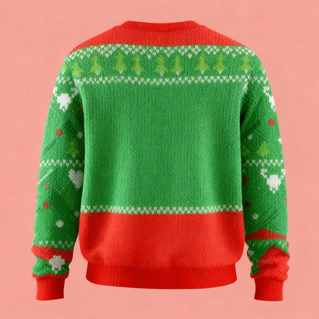 Playful Christmas Print Unisex Ugly Sweater - Funny Holiday Party Pullover