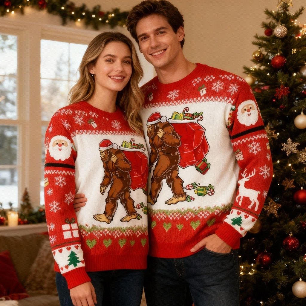 Gorilla Pattern Ugly Sweater - Unisex Christmas Party Essential