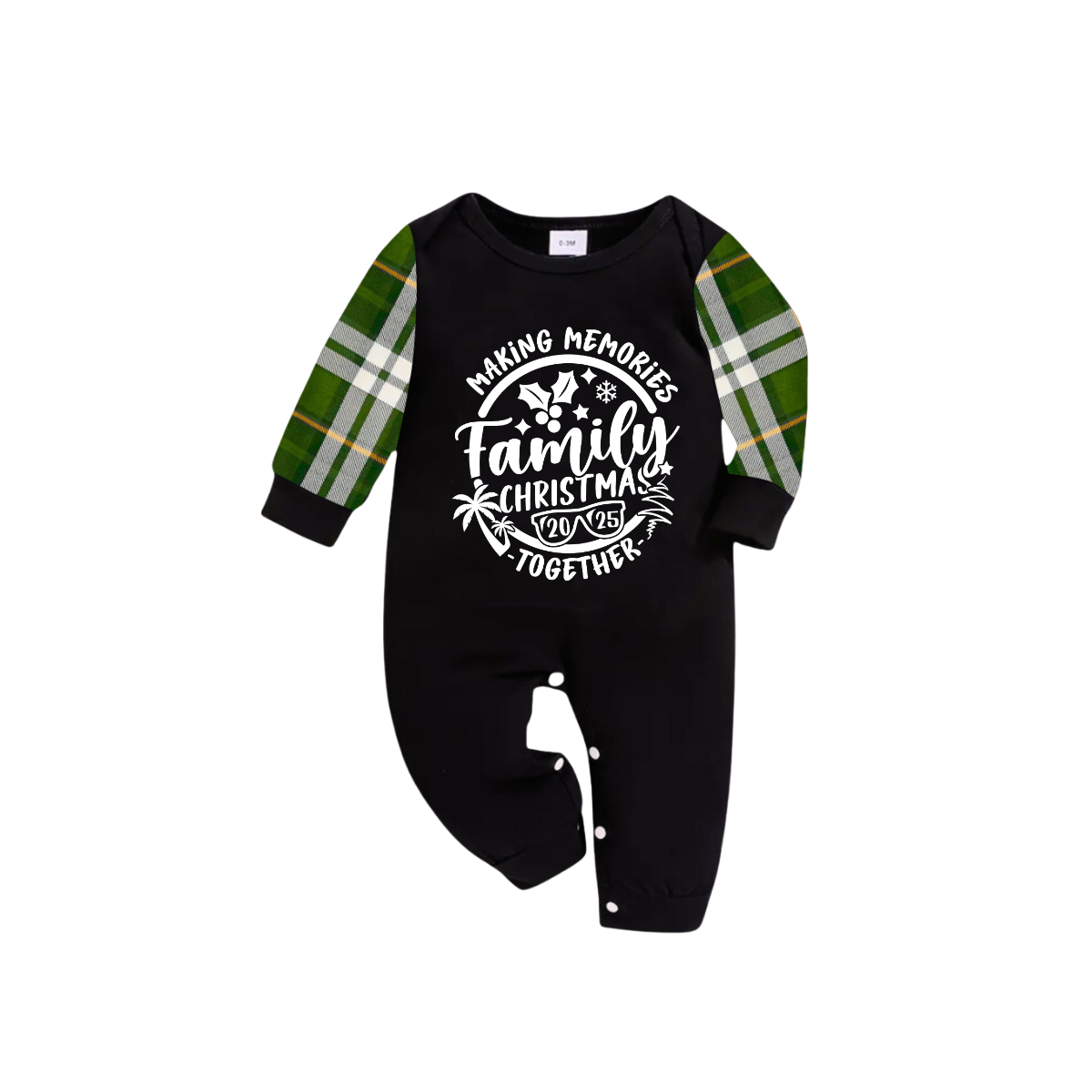 Making Memories Family Christmas Pajamas - Black & Green Plaid