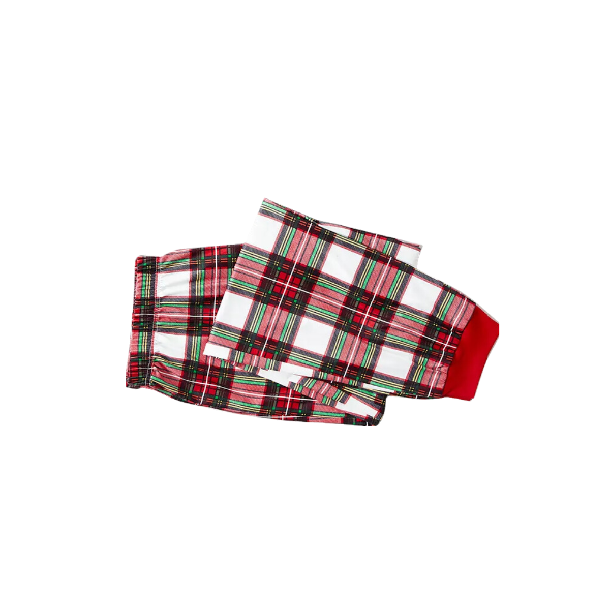 Christmas "We are Family" Text Print Black Long Sleeve Top with Red & White & Green Plaid Family Matching Pajamas