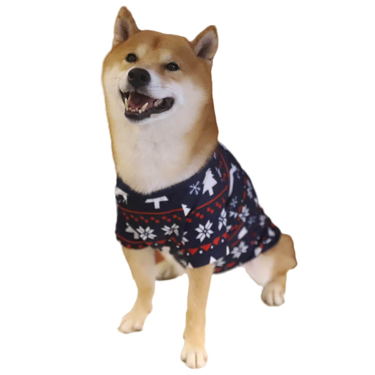 Merry Christmas Elk Tree and Snowflake Print Dog Clothes Pet Outfits and Pet Triangle Bibs Scarf
