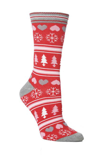 Christmas New Elk Santa Claus Snowflake Triangle Love Bell Long Cotton Socks 3/6Pairs