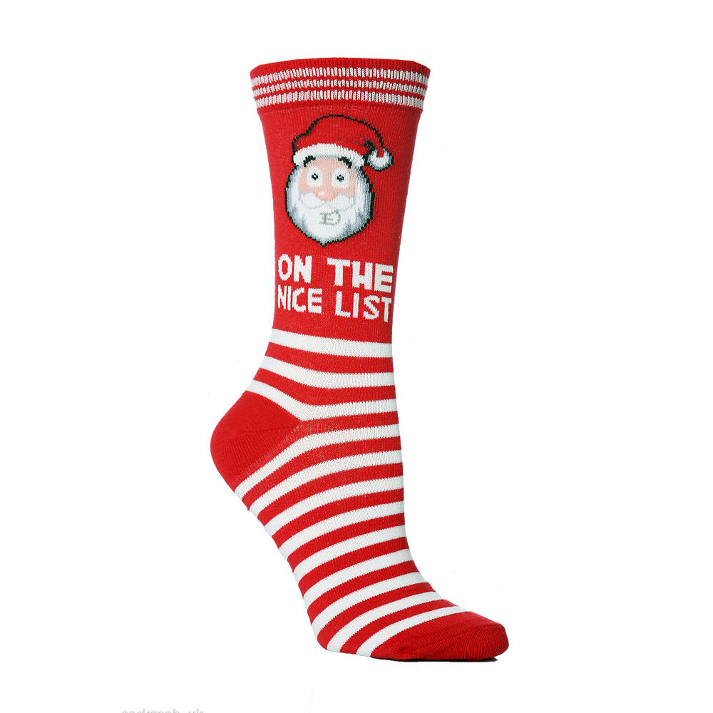 Christmas New Elk Santa Claus Snowflake Triangle Love Bell Long Cotton Socks 3/6Pairs