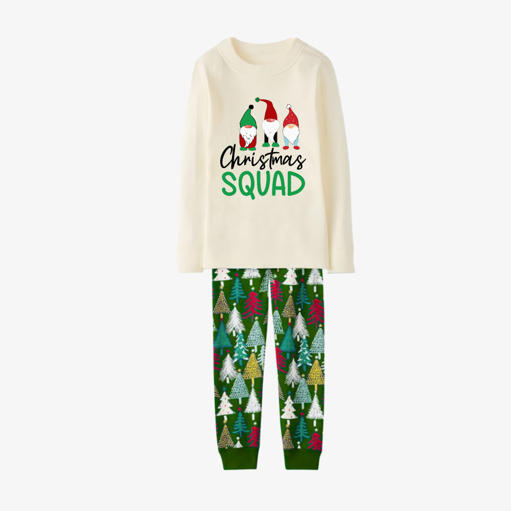 Family Christmas Pajamas Set With Gnome and Holiday Text