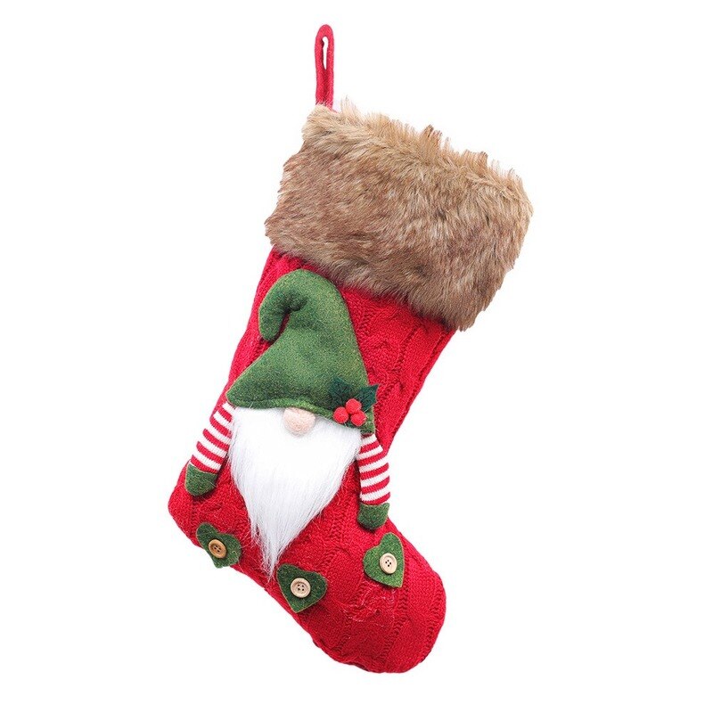 Christmas Knitted Faceless Big Socks Red/ Green /White