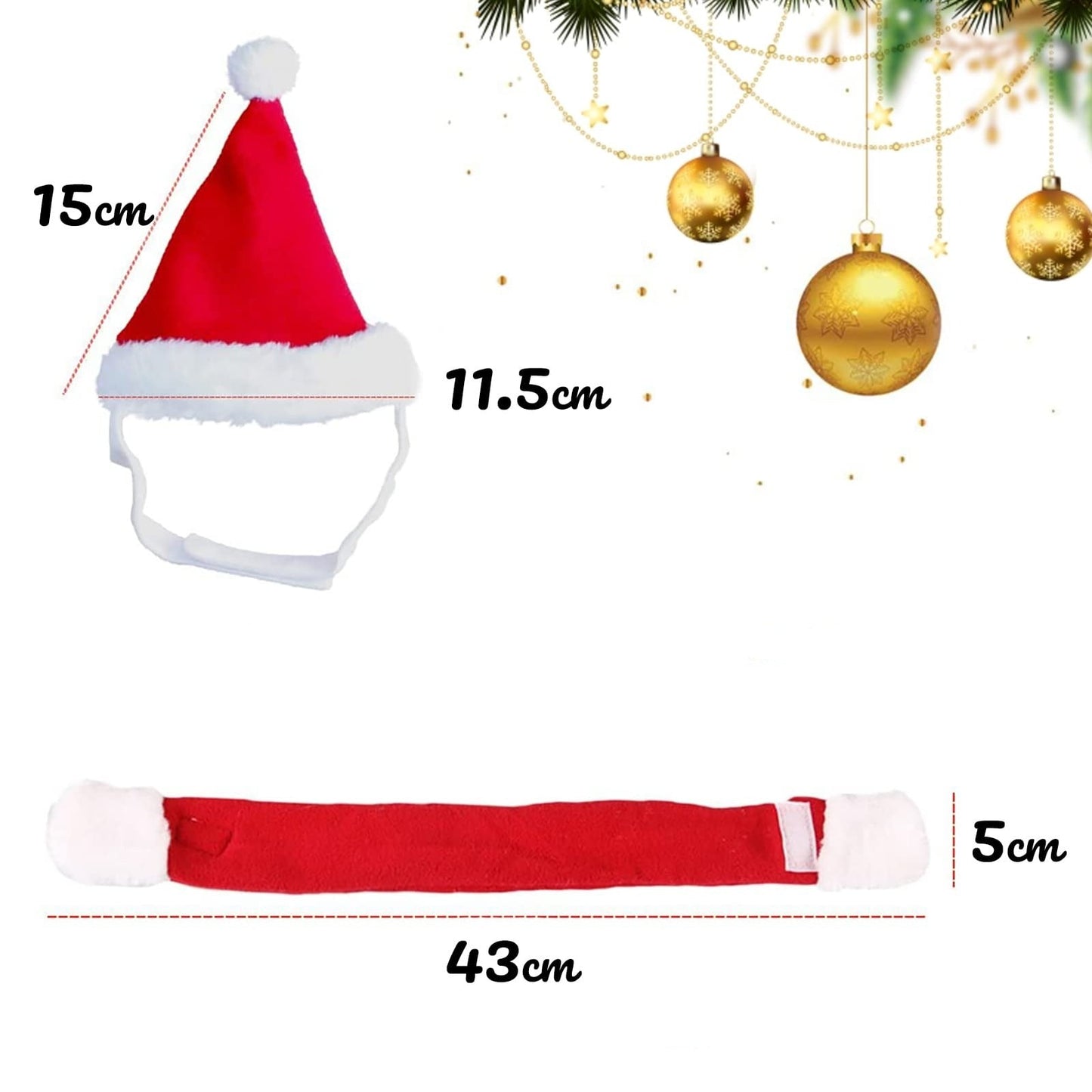 Pet Santa Hat with Scarf