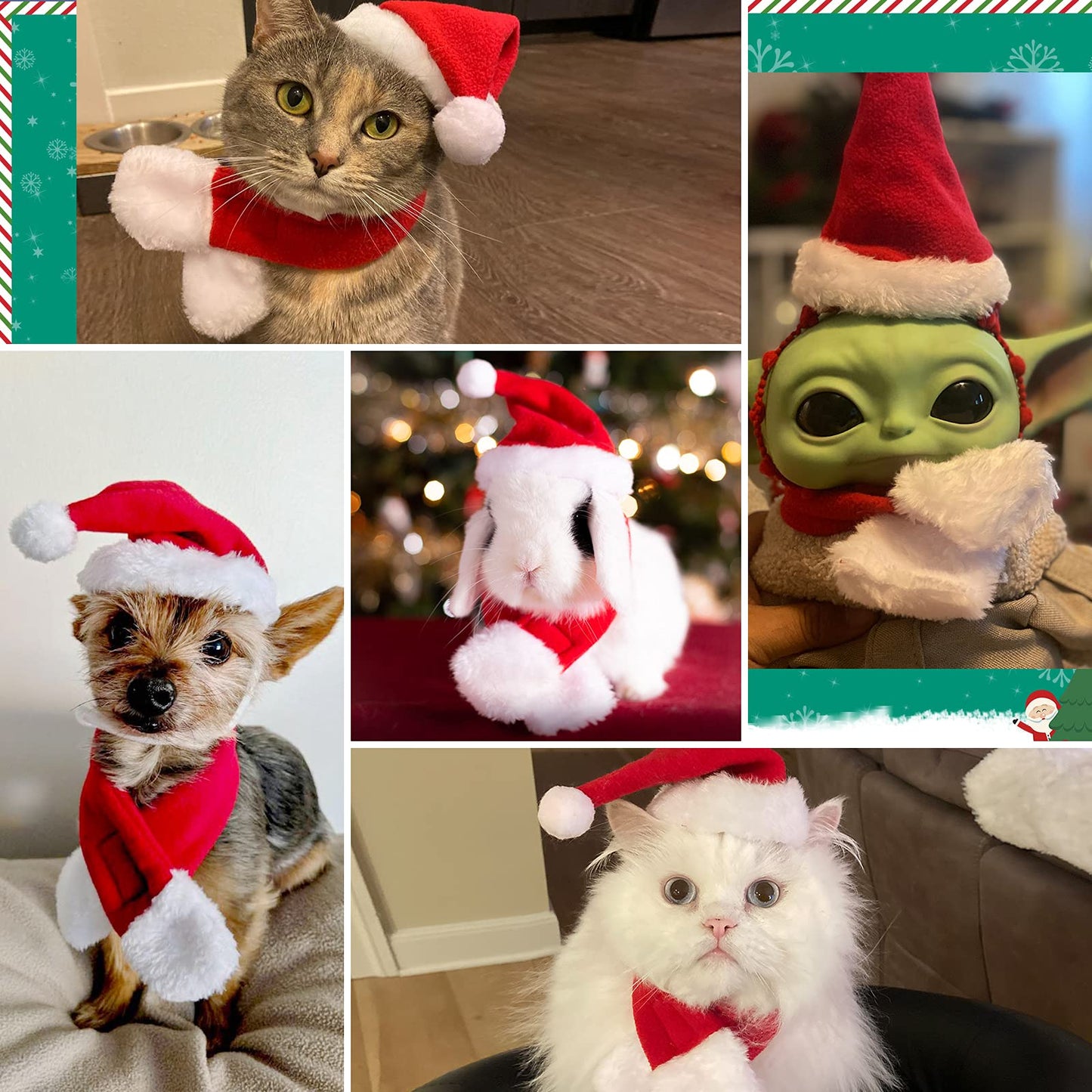 Pet Santa Hat with Scarf