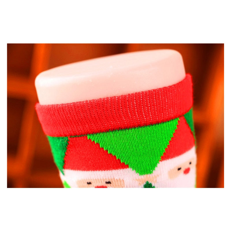 Colorful Women Cotton Funny Christmas Socks Snowflake Winter Santa Claus Snow Elk Gift 1PCS