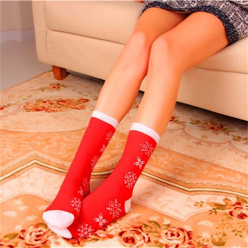 Colorful Women Cotton Funny Christmas Socks Snowflake Winter Santa Claus Snow Elk Gift 1PCS